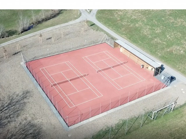 Luftaufnahme Neue Tennisplätze TCW